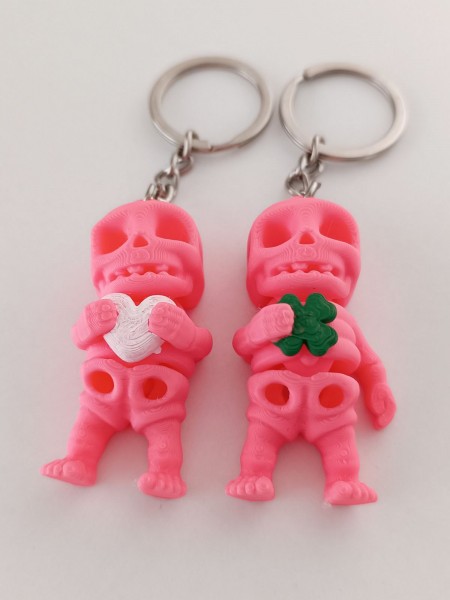 İkili Pembe İskelet Anahtarlık İkili Pembe İskelet Anahtarlık