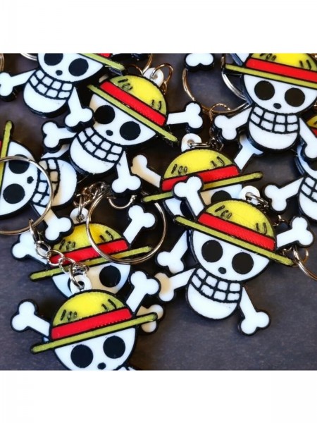 One Piece Anime Hasır Şapka Anahtarlık ve Çanta Süsü