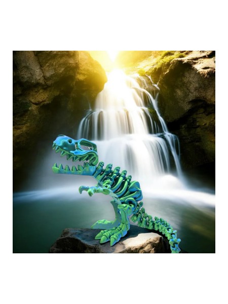 Trex Dinazor Oyuncakları 3D Yeşil İskelet Model 20cm